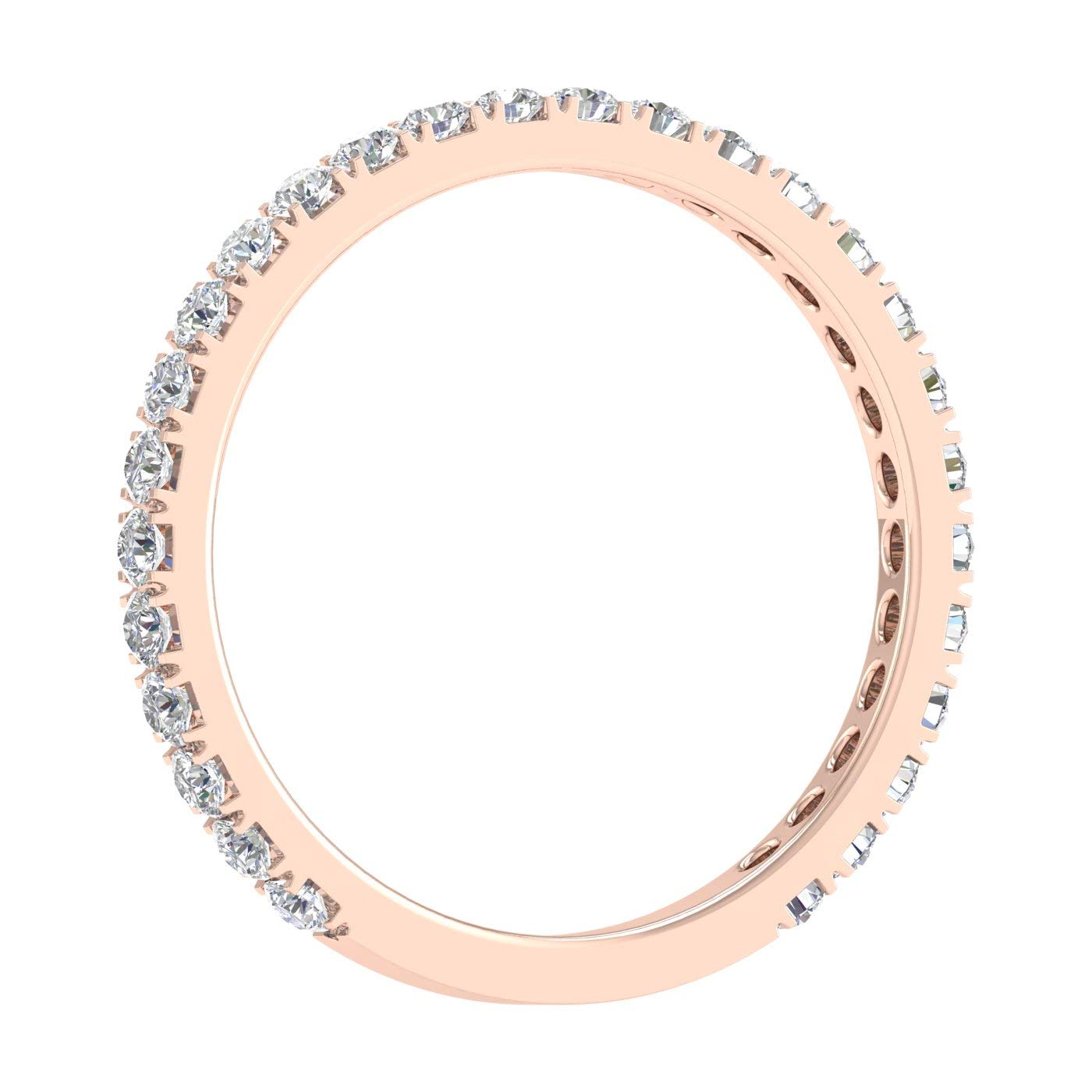 1/2 Carat Diamond 3/4 Eternity Wedding Band in 10k Rose Gold (Ring Size 8)