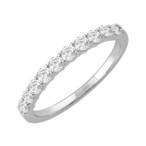 1/2 carat diamond wedding band in 10k white gold (ring size 7.5)