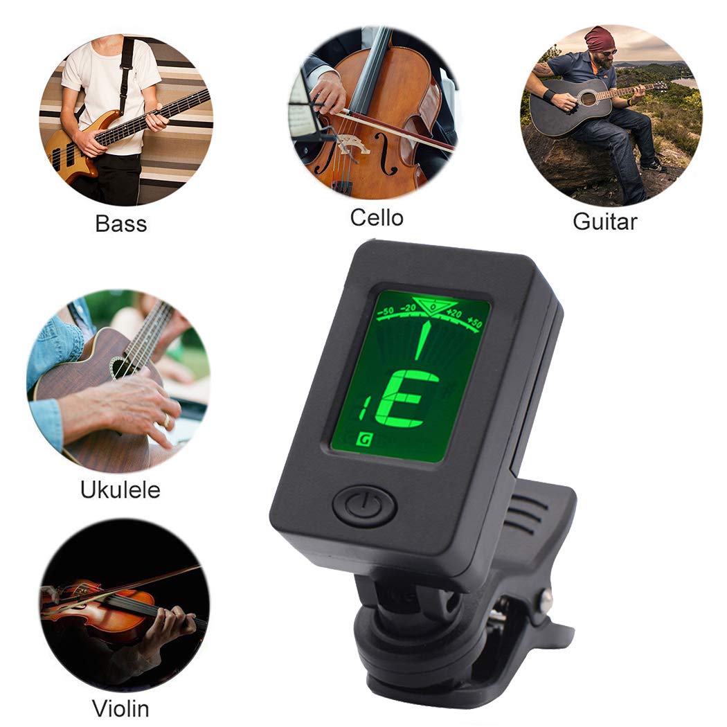 Guitar Capo with Tuner Clip-On Tuner Guitar Accessoriesor for Acoustic Electric Ukulele Guitar and More