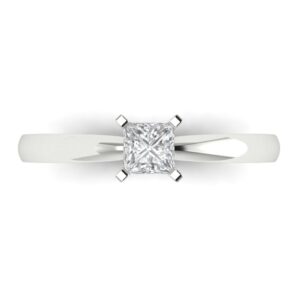 clara pucci 0.50 ct princess cut solitaire lab created white sapphire bridal designer anniversary engagement ring 14k white gold 3.5