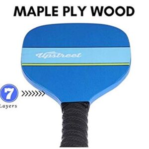 Upstreet Wood Pickleball Paddle Set | Pickleball Set or Pickleball Rackets Include Sling Bag, Ideal Indoor and Outdoor Pickle Ball Paddles for Men, Paddle Ball or Pickleball Paddles Set of 4 (Beach)