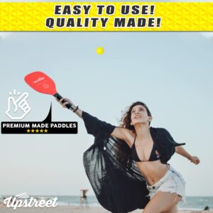 Upstreet Wood Pickleball Paddle Set | Pickleball Set or Pickleball Rackets Include Sling Bag, Ideal Indoor and Outdoor Pickle Ball Paddles for Men, Paddle Ball or Pickleball Paddles Set of 4 (Beach)