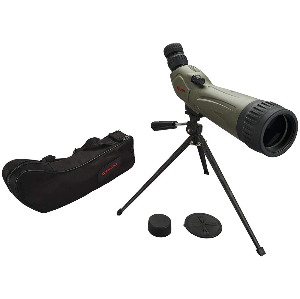 Tasco Spotting Scope 20-60x60 Zoom Eyepiece with Angled View and 60mm Objective Lens in Green TS20606045