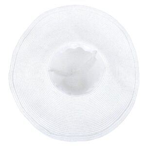 CHIC DIARY Women Summer Big Brim Beach Hat Floppy Straw Sun Hat Cap UPF 50+ (White)