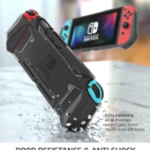 Mumba Dockable Case for Nintendo Switch, [Blade Series] TPU Grip Protective Cover Case Compatible with Nintendo Switch Console and Joy-Con Controller (Black)