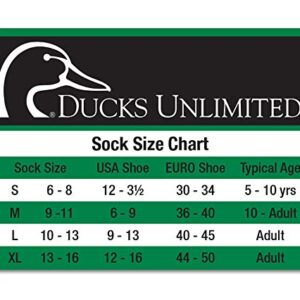 Ducks Unlimited Men's Standard All Seaon Tall Merino Wool Boot Socks 2 Pair Pack, Brown Camo/Brown, Medium