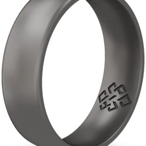 Knot Theory Dark Silver Silicone Ring for Men Women - Breathable Comfort Fit 6mm Wedding Band Size 11