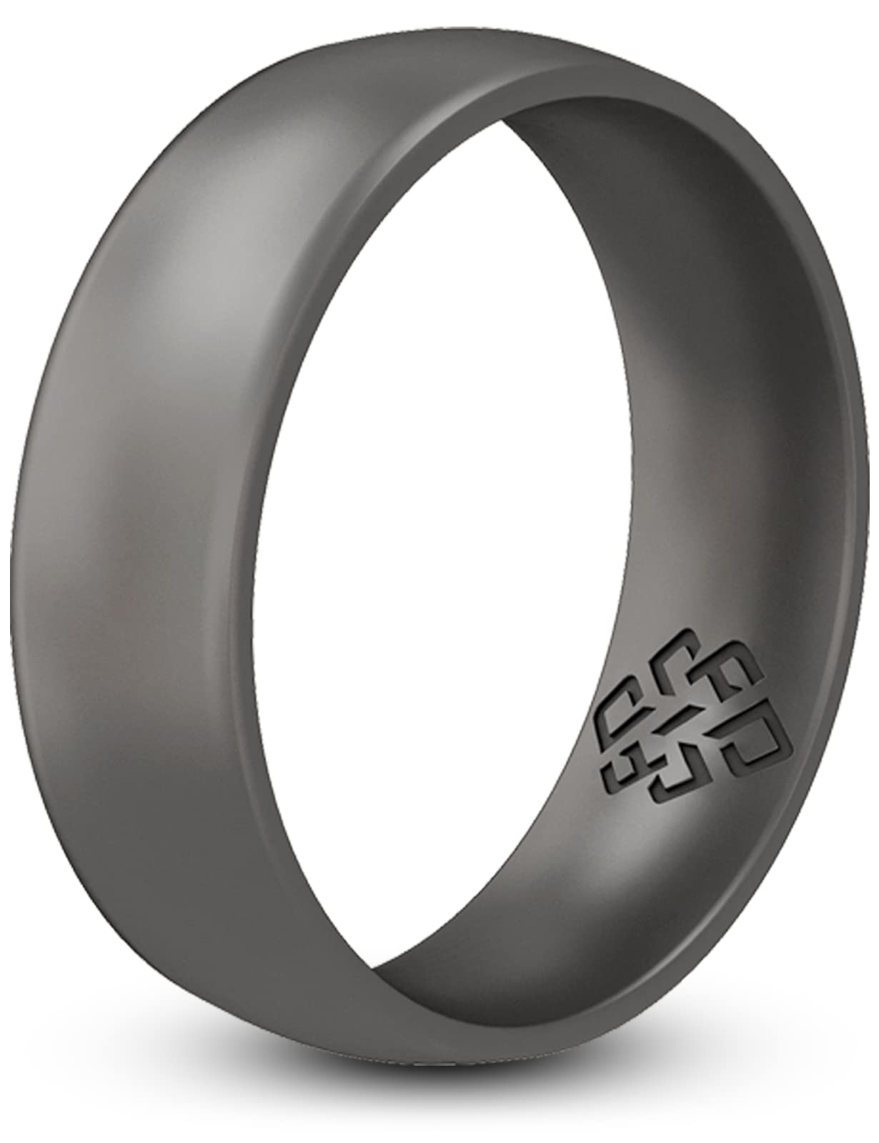 Knot Theory Dark Silver Silicone Ring for Men Women - Breathable Comfort Fit 6mm Wedding Band Size 11