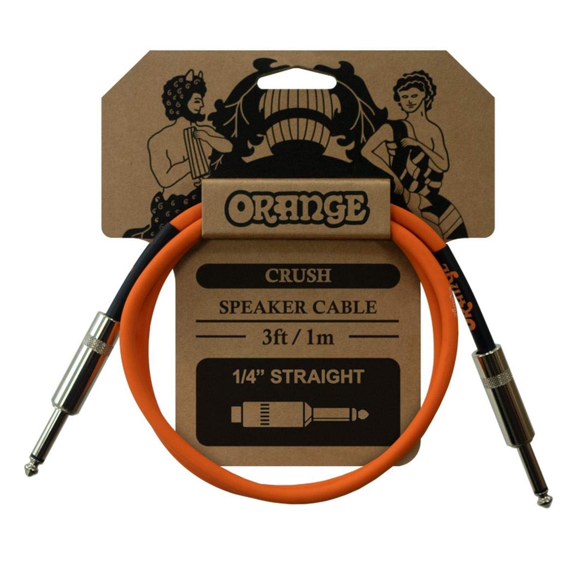 Orange Crush 3' Speaker Cable with Jack to Jack Connectors, Orange