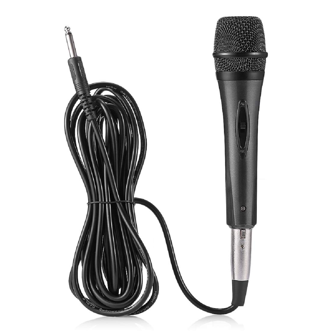 Dynamic Karaoke Microphone with Long Wire 16.4 Ft XLR Cable, Metal Handheld Mic Compatible with Karaoke Machine Speaker Amp Mixer for Karaoke Singing, Speech, Wedding, Stage and Outdoor