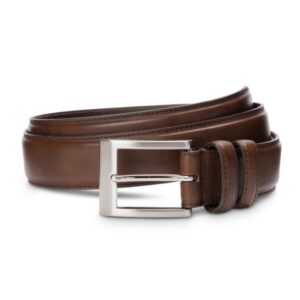 allen edmonds men's wide basic dress belt coffee leather 42