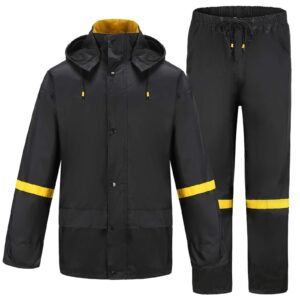 ourcan rain suits for men waterproof rain gear breathable rain coats hooded rain jacket pants