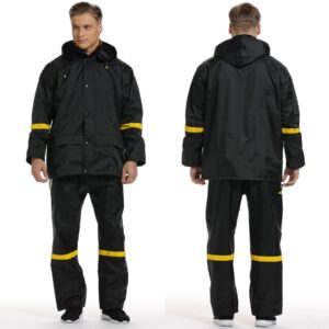 Ourcan Rain Suits for Men Waterproof Rain Gear Breathable Rain Coats Hooded Rain Jacket Pants