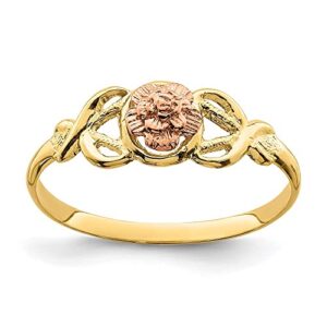 icecarats 14k two tone gold rose flower ring size 7