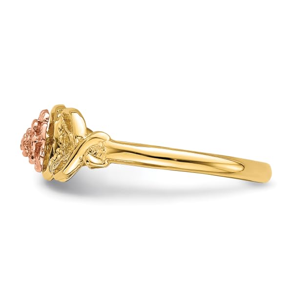 IceCarats 14K Two Tone Gold Rose Flower Ring Size 7