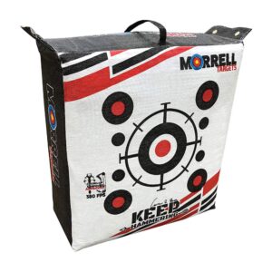 morrell targets keep hammering commercial grade crossbow 54 pound adult field point archery bag target with 76 layers of stopping power, multicolor