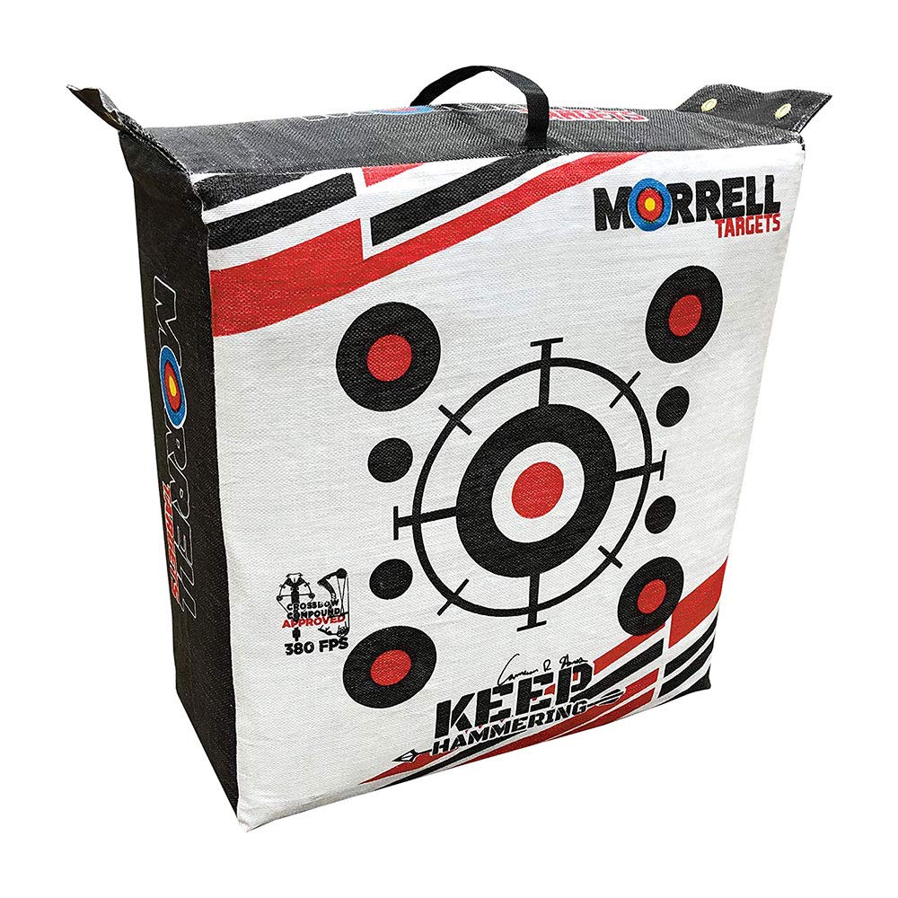 Morrell Targets Keep Hammering Commercial Grade Crossbow 54 Pound Adult Field Point Archery Bag Target with 76 Layers of Stopping Power, Multicolor