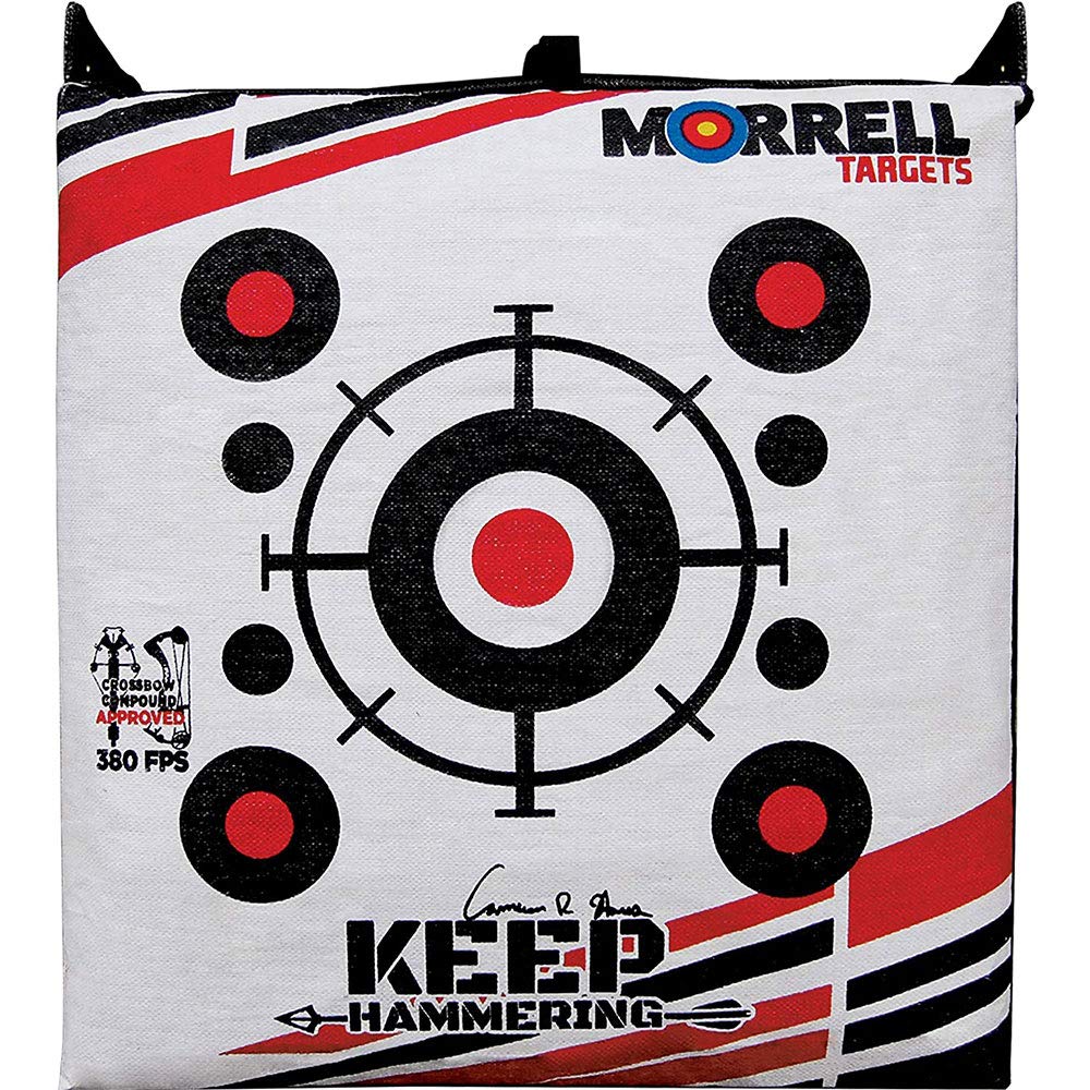 Morrell Targets Keep Hammering Commercial Grade Crossbow 54 Pound Adult Field Point Archery Bag Target with 76 Layers of Stopping Power, Multicolor