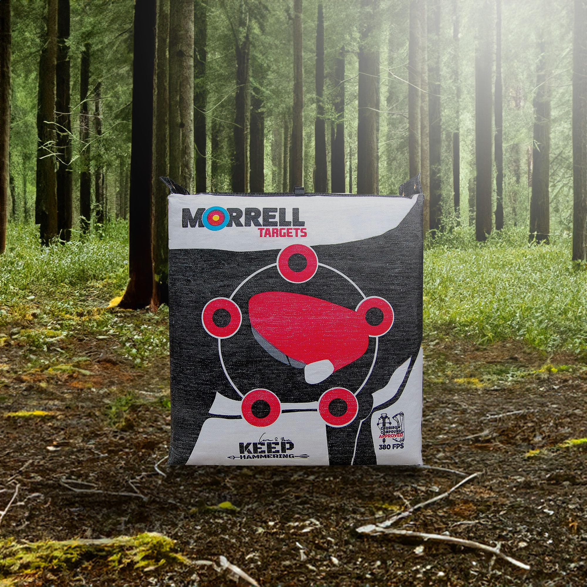 Morrell Targets Keep Hammering Commercial Grade Crossbow 54 Pound Adult Field Point Archery Bag Target with 76 Layers of Stopping Power, Multicolor