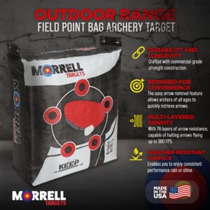 Morrell Targets Keep Hammering Commercial Grade Crossbow 54 Pound Adult Field Point Archery Bag Target with 76 Layers of Stopping Power, Multicolor