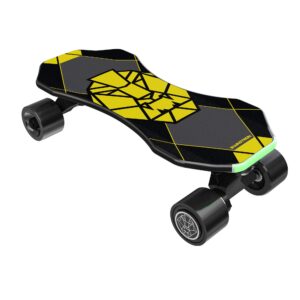 swagtron ng-3 swagskate electric skateboard for kids & teens with kick-assist, a.i. smart sensors, move-more/endless mode, 9” deck, black, 72mm wheels