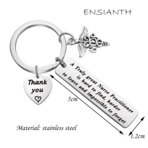 ENSIANTH Nurse Practitioner Gift NP Keychain A Truly Great Nurse Practitioner is Hard to Find Keychain Nurse Appreciation Gifts (NP keychain)