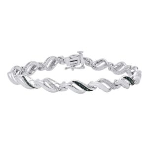 dazzlingrock collection 0.35 carat (ctw) round blue & white diamond ladies infinity tennis bracelet 1/3 ct, sterling silver