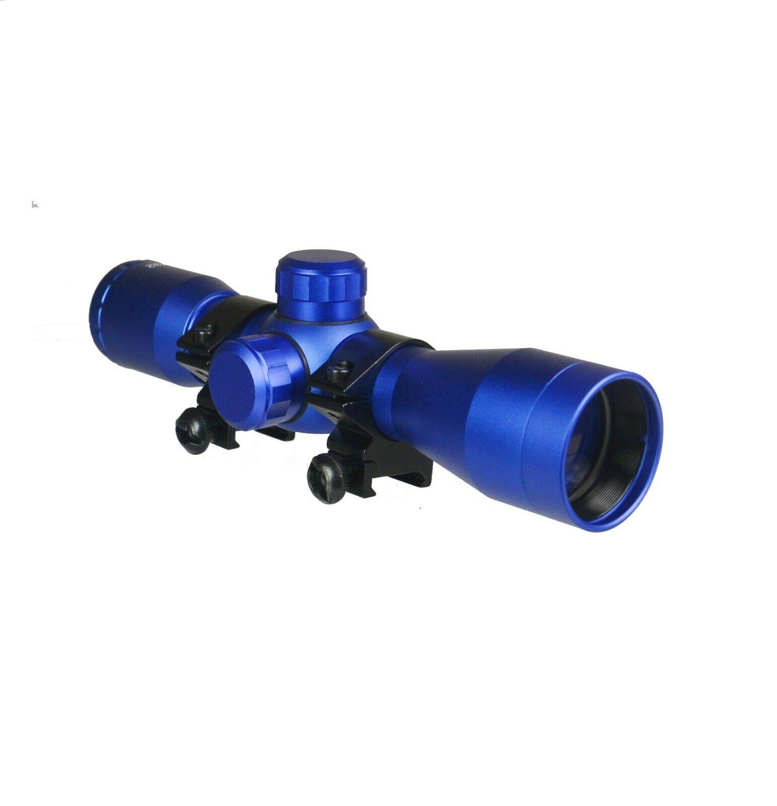 DB TAC Blue Anodize Finished 4X32 Compact Mil-Dot Scope with Rings Weaver / Picatinny Mount