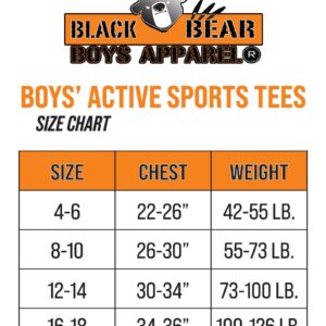 Black Bear Boys’ Athletic T-Shirt – 4 Pack Active Performance Dry-Fit Sports Tee (4-18), Size 8-10, Black/Red/Black/Green