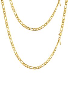 prosteel figaro chain gold necklace 4mm dainty cute chains 14 inch layered necklaces for men