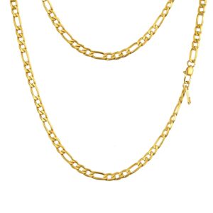 PROSTEEL Figaro Chain Gold Necklace 4mm Dainty Cute Chains 14 Inch Layered Necklaces For Men