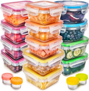 fullstar 34 pcs plastic food storage containers with lids (17 containers & 17 lids), leakproof bpa-free containers for kitchen organization, meal prep, reusable lunch container -(pack of 34)