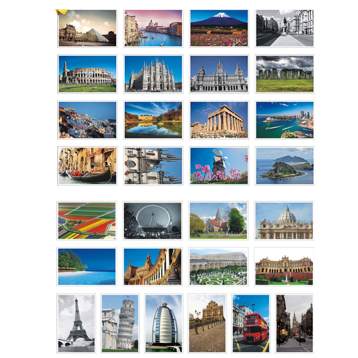 HOSTEESSCHOICE Beautiful Postcard set of 30 Post card variety pack World travel sites,4 x 6 Inches, World Place A