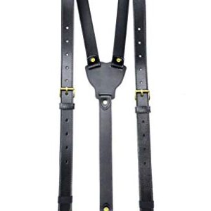 Rowmanlin Mens Suspenders with Snap Hooks on Belt Loops Genuine Cowhide Leather Adjustable Tuxedo Wedding for Gifts