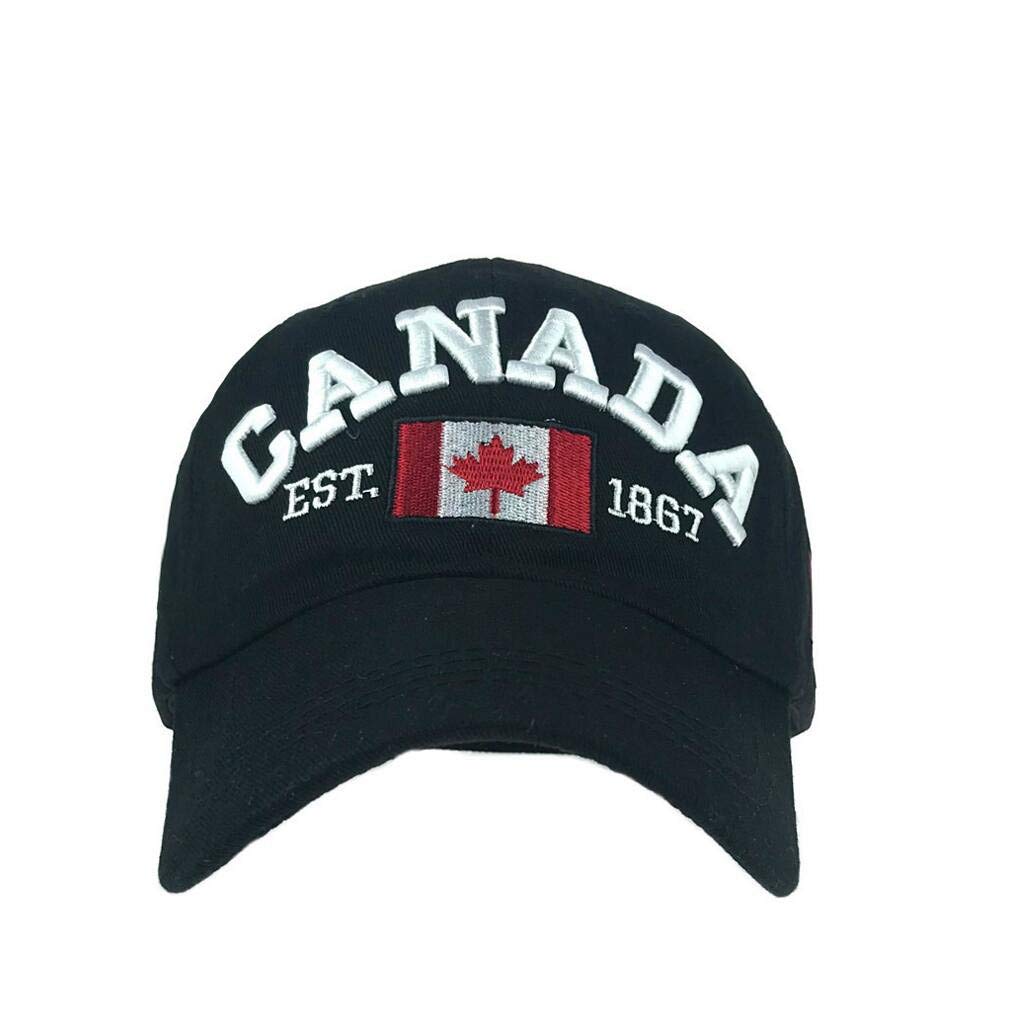 XibeiTrade Unisex Canada Flag Cotton Baseball Cap Maple Leaf Embroidered Men Women Adjustable Dad Hat (Red)