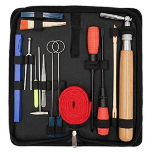 piano tuning kit,yznlife professional 16 pcs piano tuner tools including tune hammer lever felt, mutes, fork,tuning wrench,temperament strip,piano repairing accessories