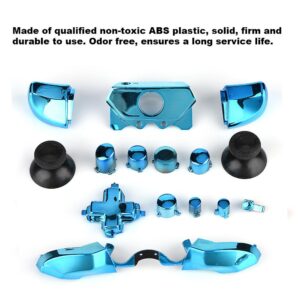 Full Set for One, Thumbsticks ABXY Buttons Dpad Replace Part for Microsoft One Controller 3.5mm Jack(Blue)