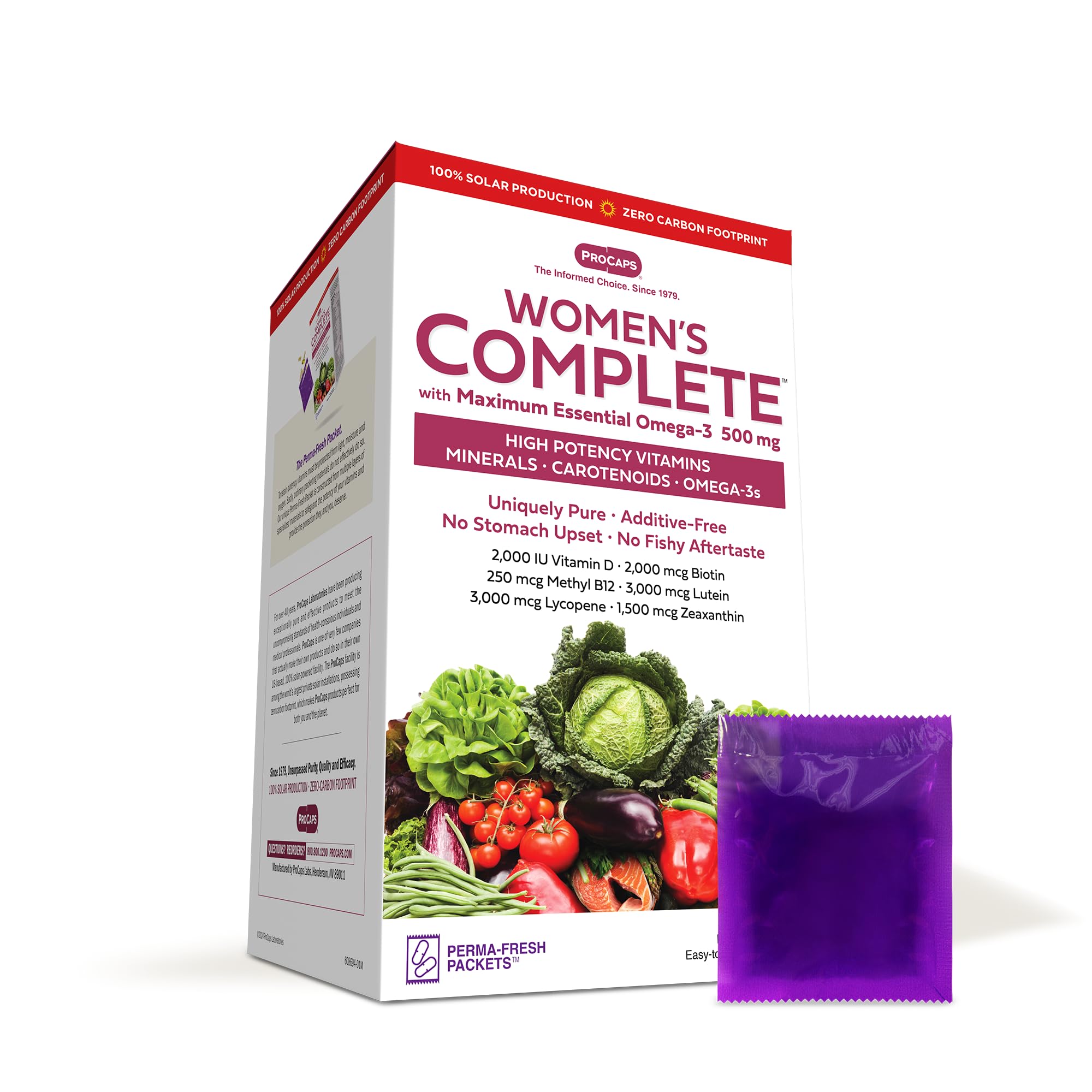 ANDREW LESSMAN Multivitamin - Women's Complete with Maximum Essential Omega-3 500 mg 30 Packets – 30+ High Potencies of All Nutrients, Essential Vitamins, Minerals & Carotenoids. No Additives