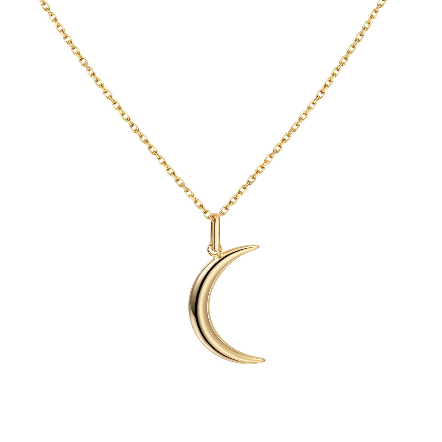 Moon Necklace Dainty Gold Necklaces for Women Sterling Silver Necklace (gold)