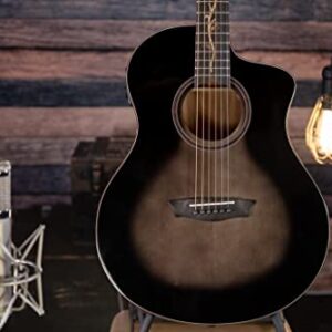 Washburn Bella Tono 6 String Acoustic-Electric Guitar, Right, Gloss Charcoal Burst (BTS9VCECH-D)