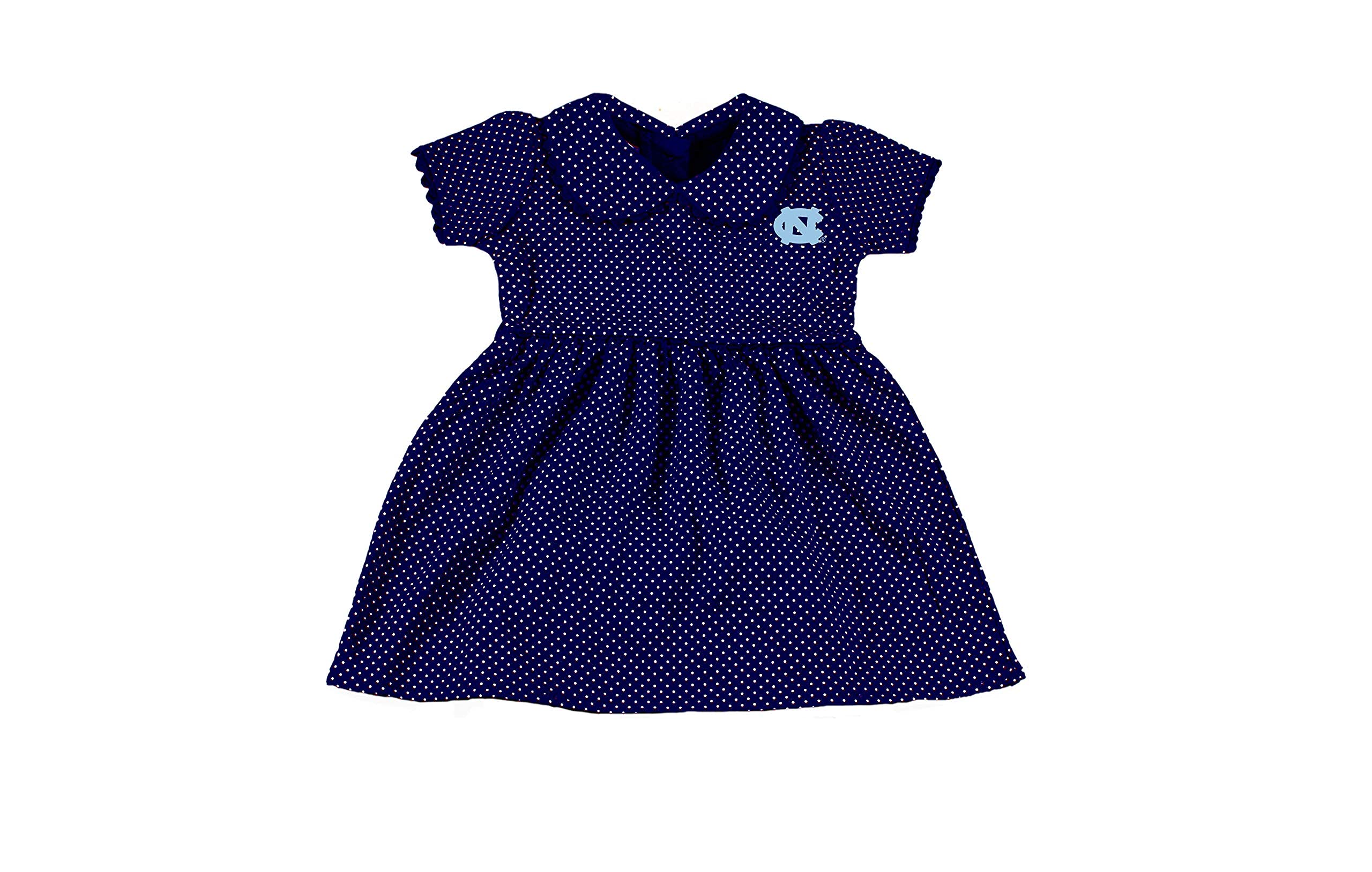 Two Feet Ahead North Carolina Tar Heels Baby Girl Peter Pan Collar Style Dress for Infants Newborn Baby Girl (North Carolina Tar Heels,6 Months)