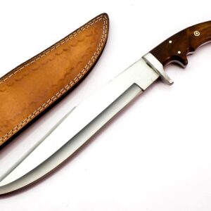 UK UNIQUE SHARP KNIVES D2 Stainless Steel BK-3046 Handmade 16.00 Inches Full tang Hunting Knife -Beautiful Rose Wood Handle