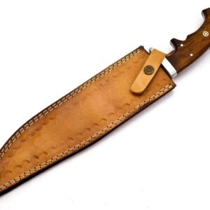 UK UNIQUE SHARP KNIVES D2 Stainless Steel BK-3046 Handmade 16.00 Inches Full tang Hunting Knife -Beautiful Rose Wood Handle