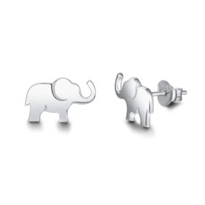 fancime elephant stud earrings 925 sterling silver white gold plated dainty fine jewelry gifts for women friend christmas gift