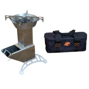 Spitfire Rocket Stove - Spartan Light Rocket Stove Wood Burning Portable Stove w/Travel Case, Collapsible Backpacking Wood Stove, Camp Rocket Stove, Outdoor cooking stove Estufa De Leña Para Cocinar