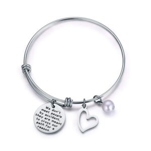 jvvsci we don't meet people by accident they are meant to cross our path for a reason bracelet coworker leaving gift retirement jewelry going away thank you bangle bracelet