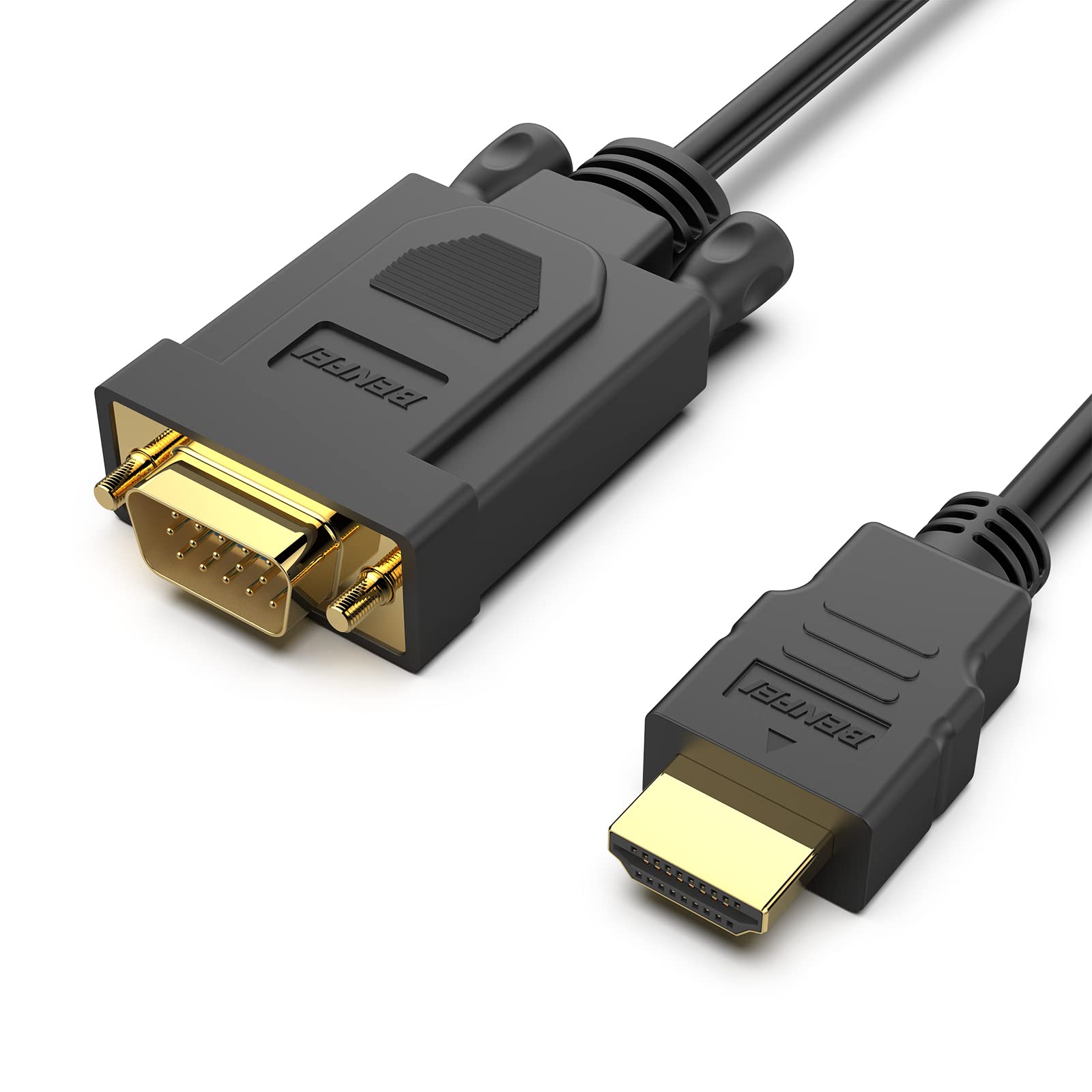 BENFEI HDMI to VGA 15 Feet Cable, Uni-Directional HDMI (Source) to VGA (Display) Cable (Male to Male) Compatible for Computer, Desktop, Laptop, PC, Monitor, Projector, HDTV, Raspberry Pi, Roku, Xbox