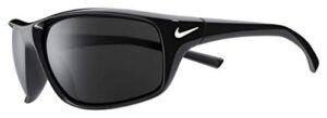 nike ev1134-001 adrenaline sunglasses shiny black/white frame color, grey lens tint