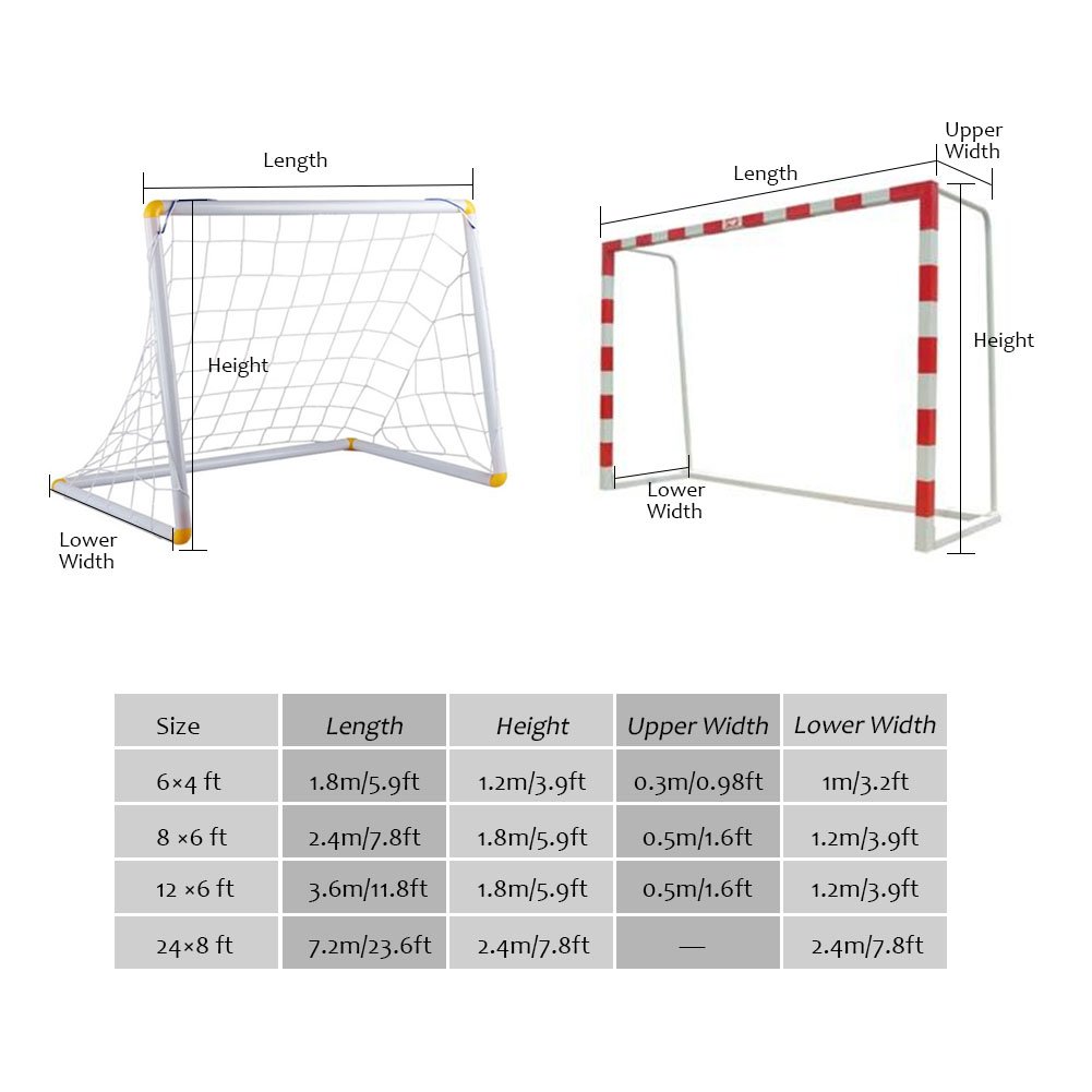 Soccer Goal Net,Full Size, 6 x 4ft / 8 x 6ft / 12 x 6ft / 24 x 8ft Soccer Goal Post Net for Sports Match Training(12X6FT)