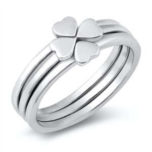 CloseoutWarehouse Rhodium Plated Sterling Silver Heart Puzzle Ring Size 10